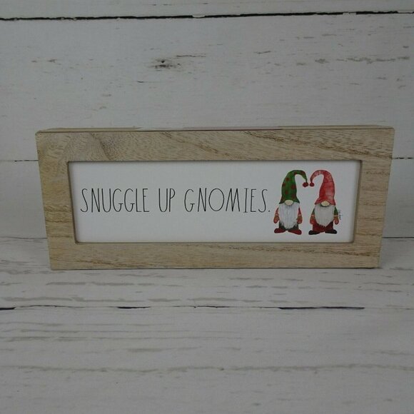 New Rae Dunn Snuggle Up Gnomies Wooden Sign Art Holiday Decor Farmhouse - Picture 12 of 12